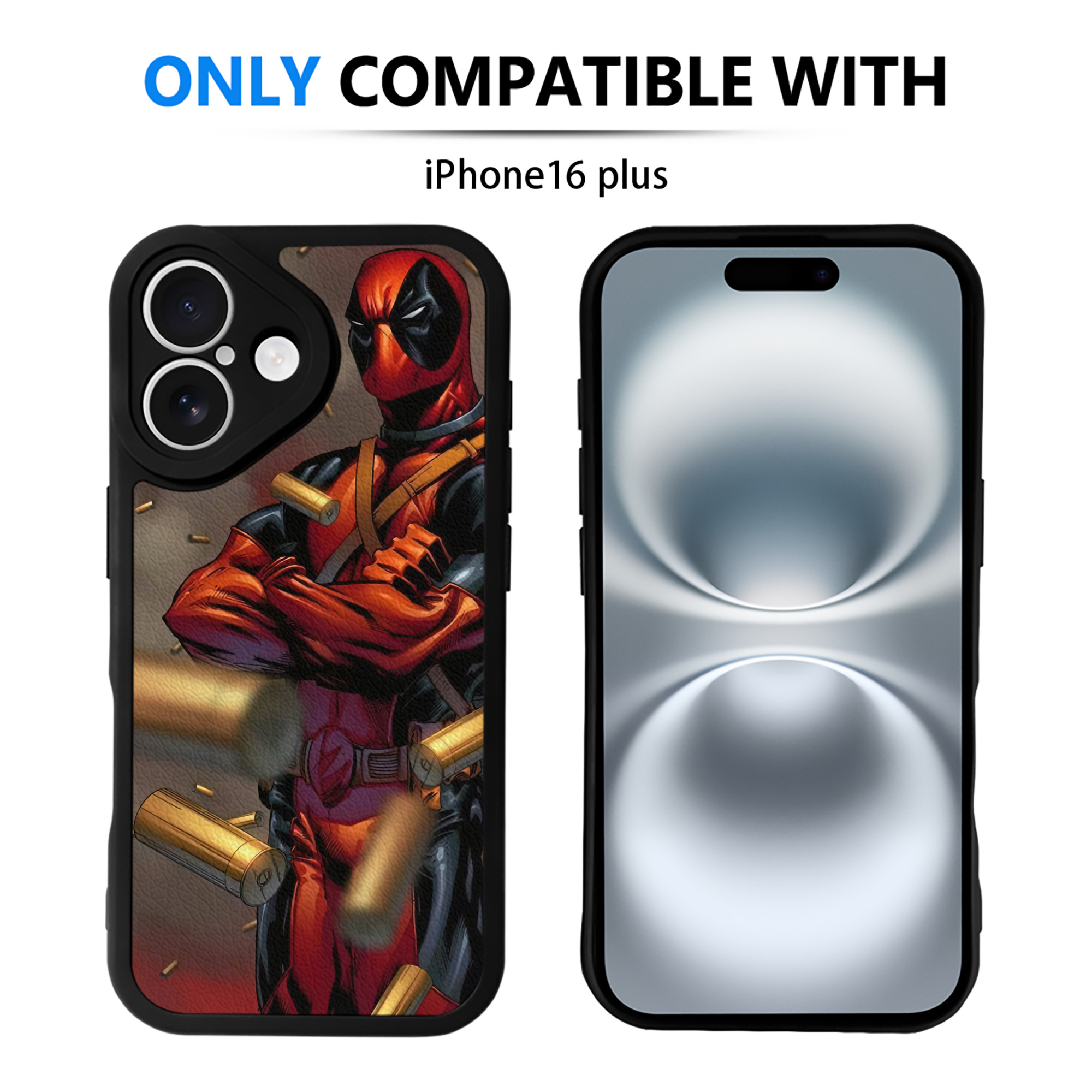 （画像用） Deadpool デッドプール 【iPhone 16シリーズ対応】シリコンスマホケース（レザー調） 材質：シリコン